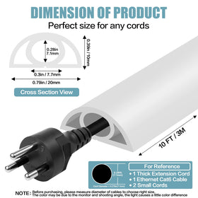 DBHXXMB-HH 10ft cord cover roll ready for easy installation along long runs