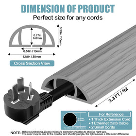 DBHXXMB-HH 3.3 ft cord cover enables neat office cable routing