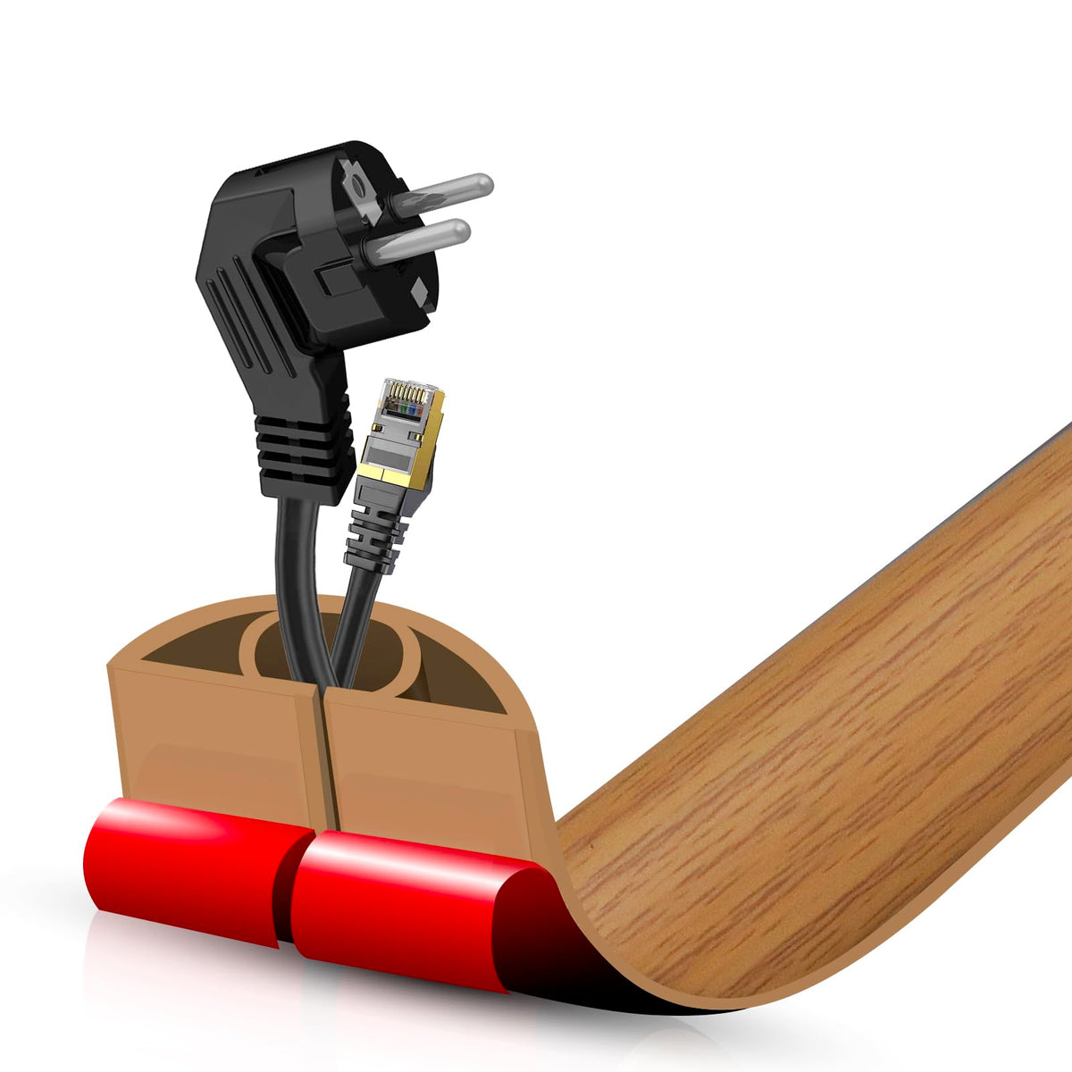 DBHXXMB-HH floor cord cover with adhesive back for quick installation and tidy routing