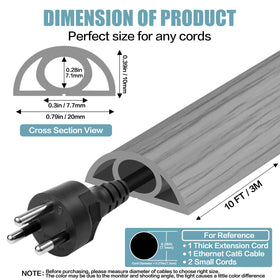 DBHXXMB-HH cord cover curved edge design for safer foot traffic.