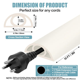 DBHXXMB-HH beige cord cover adhesive back highlights quick installation on floor.