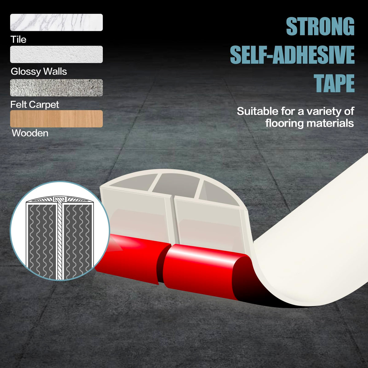 DBHXXMB-HH beige floor cord cover protects cables from wear and pets.