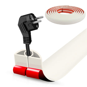 DBHXXMB-HH beige floor cord cover close-up shows flexible PVC edge for neat wires.