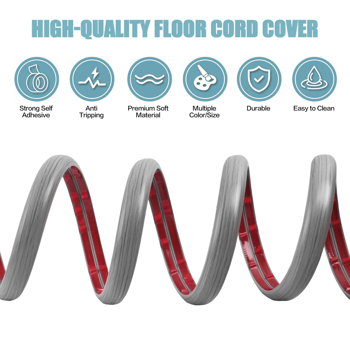 DBHXXMB-HH floor cord cover channel dimensions fit cables up to 0.27 inches