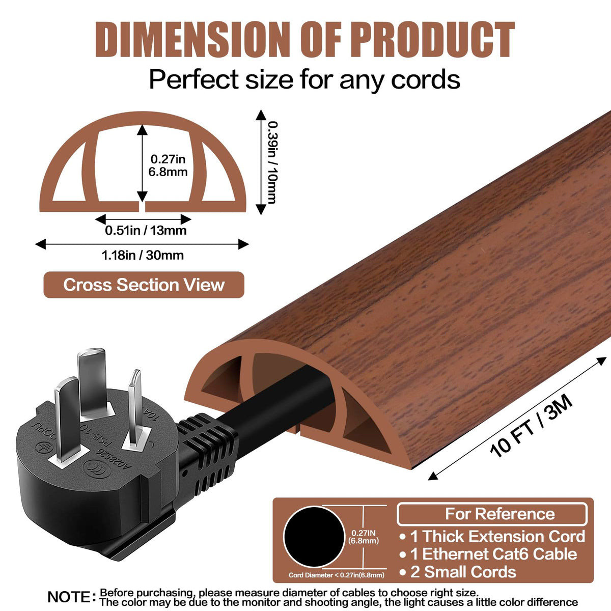 DBHXXMB-HH cord cover curved edge reducing tripping risk in hallway