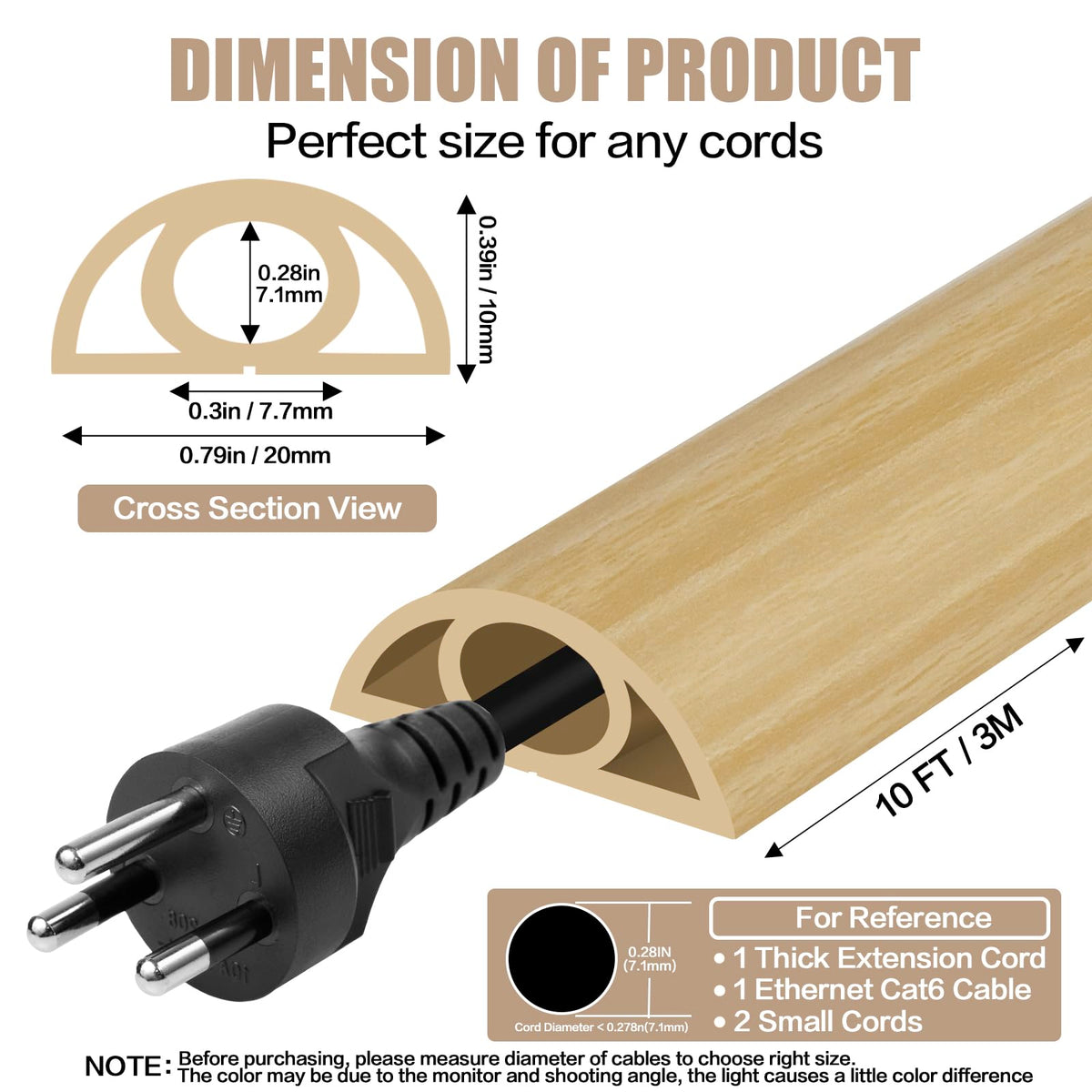 DBHXXMB-HH floor cord cover curved surface design reduces trip hazards in busy walkways
