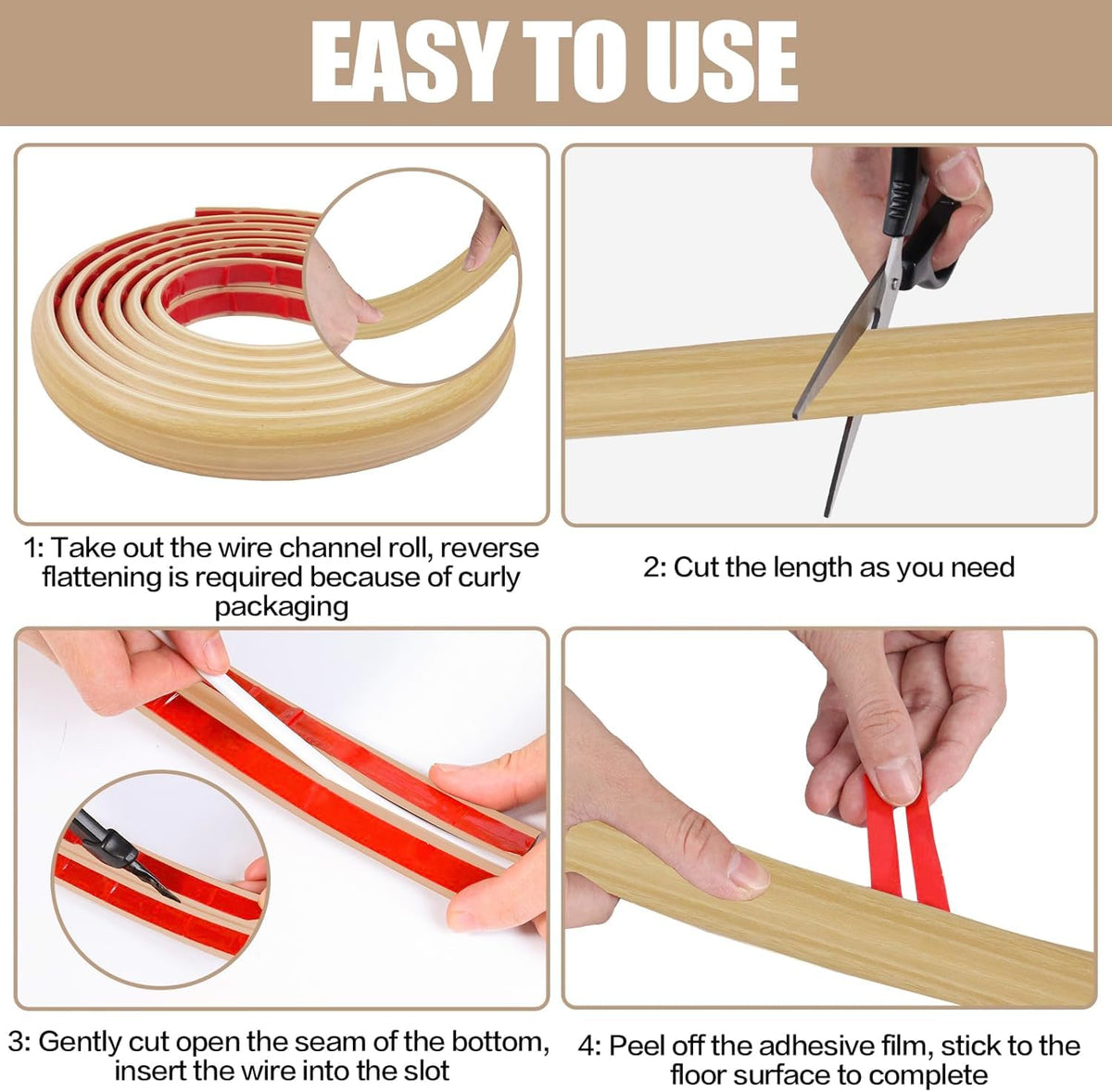 Ideal for offices, gyms, and exhibitions to tidy wires safely.