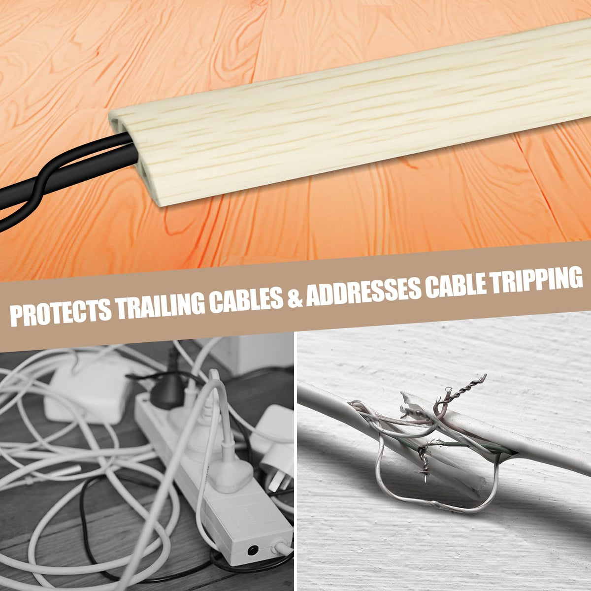 DBHXXMB-HH cord cover in office setting protecting cables during daily use.