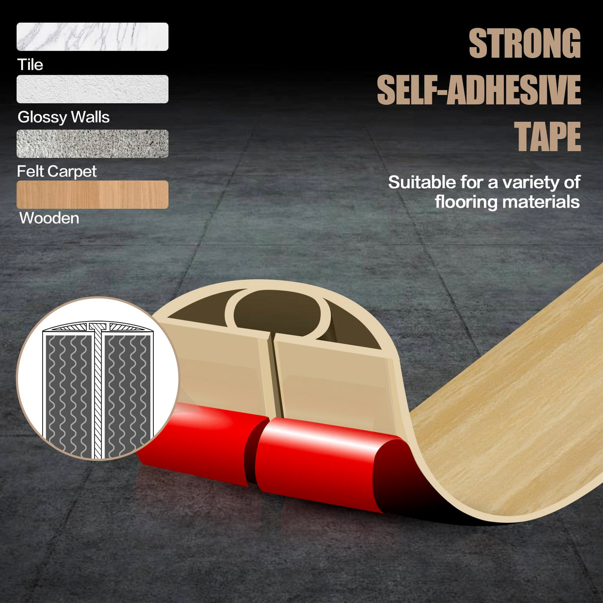 DBHXXMB-HH floor cord cover protecting wires from wear and pets