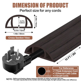 Self-adhesive back of DBHXXMB-HH cord cover shown for quick setup