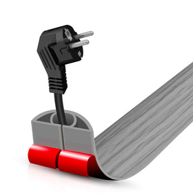 DBHXXMB-HH floor cord cover installation shows easy self adhesive setup for cable management