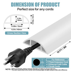 DBHXXMB-HH floor cord cover installation with self adhesive back