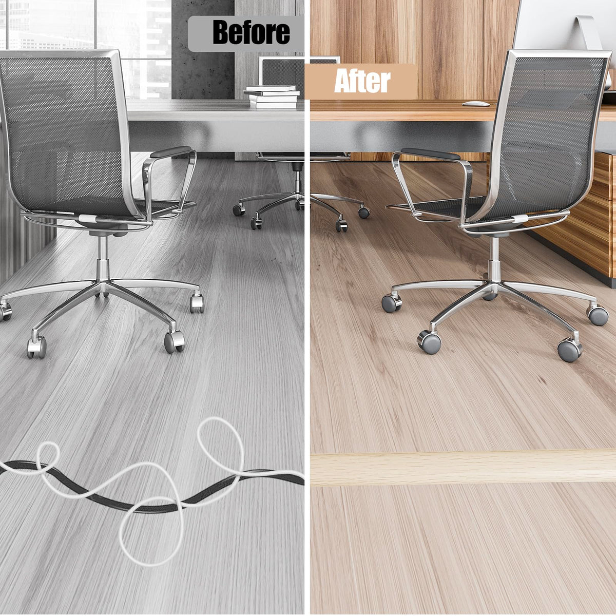 DBHXXMB-HH yellow wood cover protects wires from wear and pet chewing.