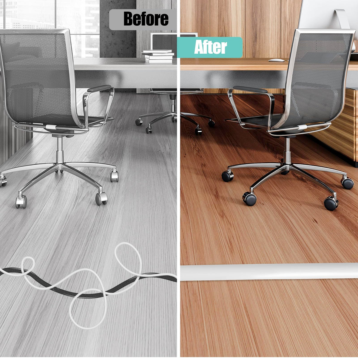 DBHXXMB-HH floor cord hider wide colors and lengths for flexible styling.