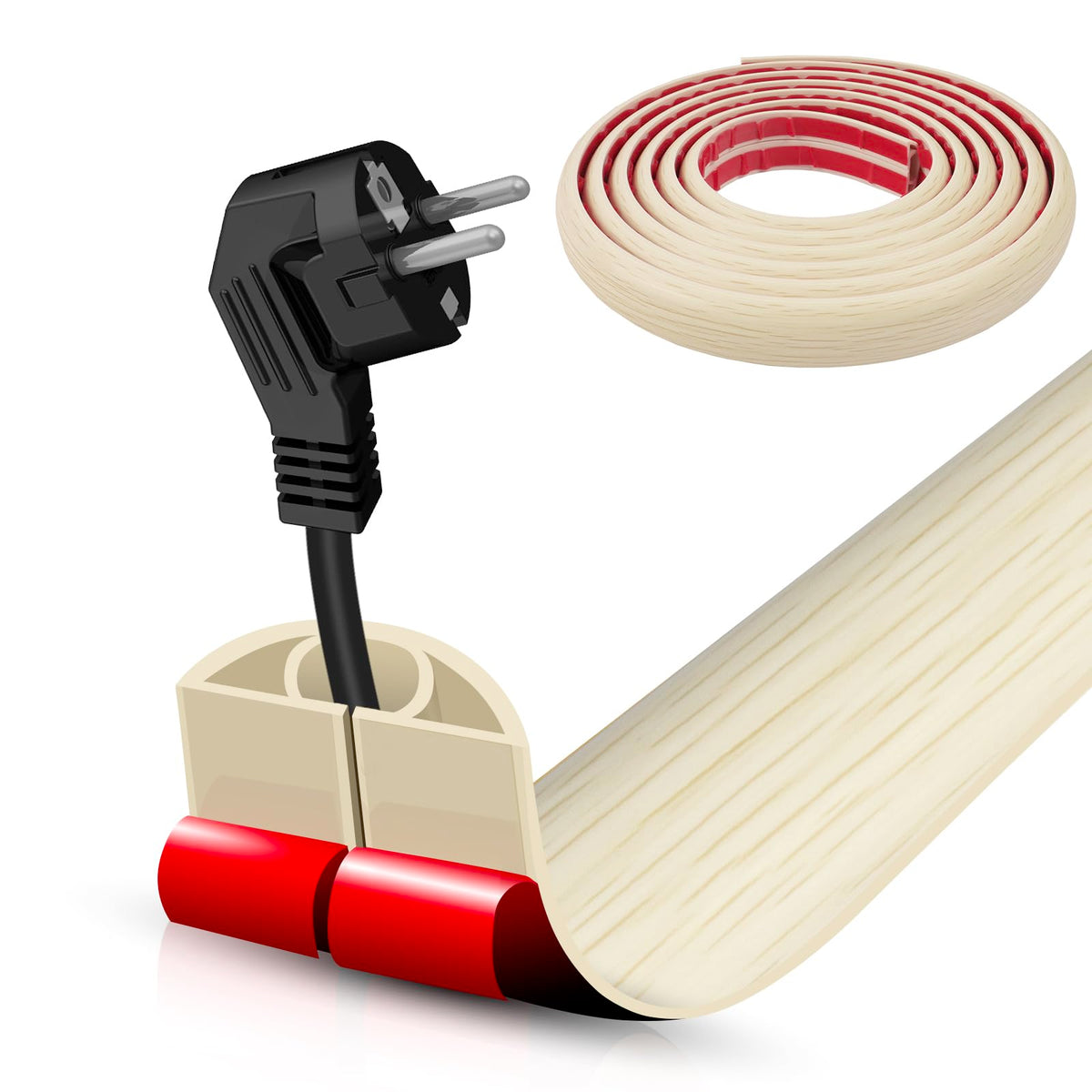 DBHXXMB-HH front packaging showing yellow wood finish and 20ft length for neat runs