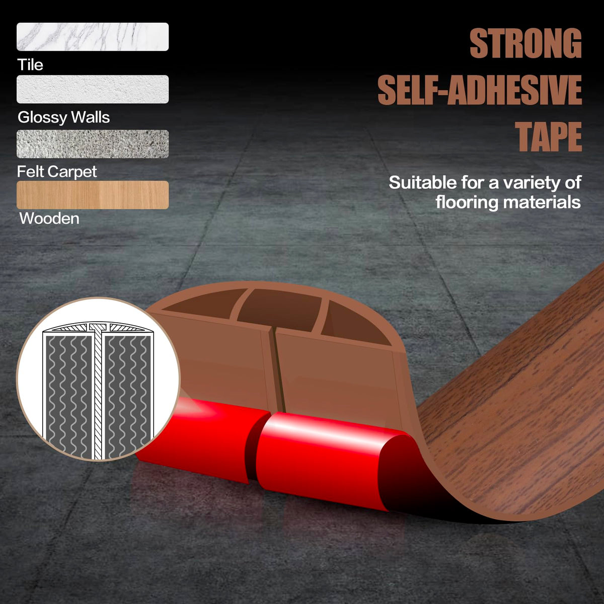 DBHXXMB-HH installed in office walkway reduces trip risk and clutter