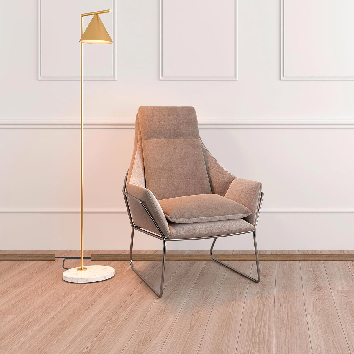 DBHXXMB-HH installed in an office scene showing blended wood look and safer walkways