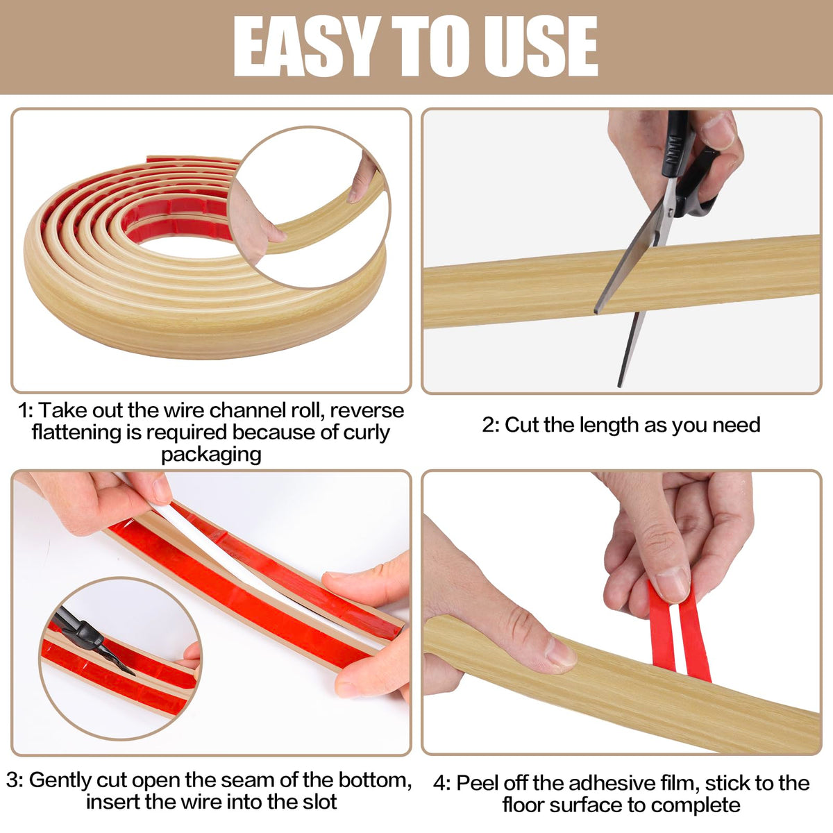 DBHXXMB-HH pvc-floor-cord-hider endures abrasion and keeps wires protected.