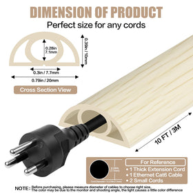 DBHXXMB-HH self-adhesive cord hider installed on floor for quick setup