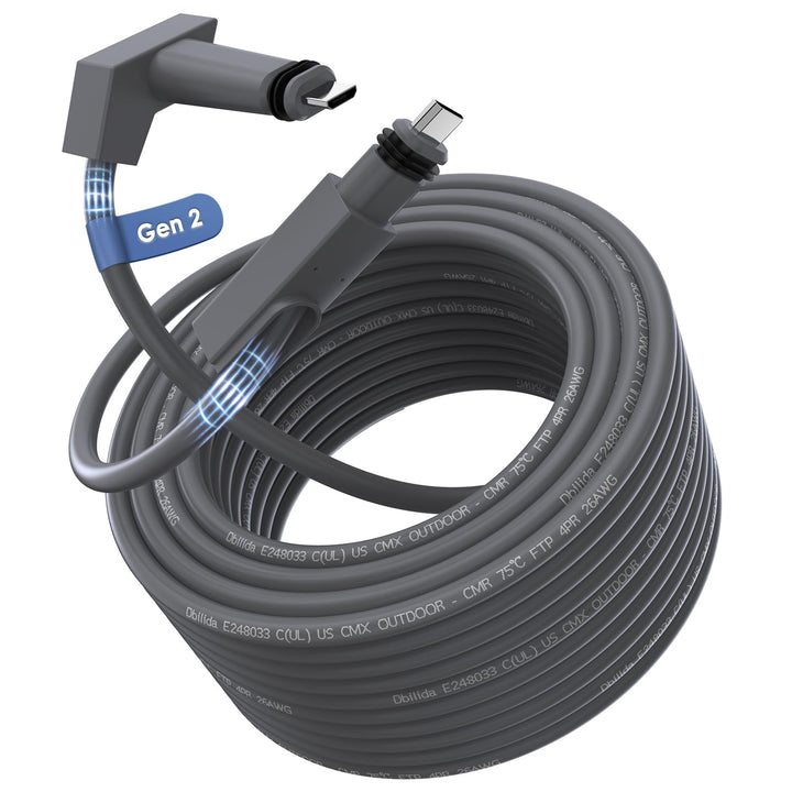 Dbilida cable front view showing plug and connector offering easy installation