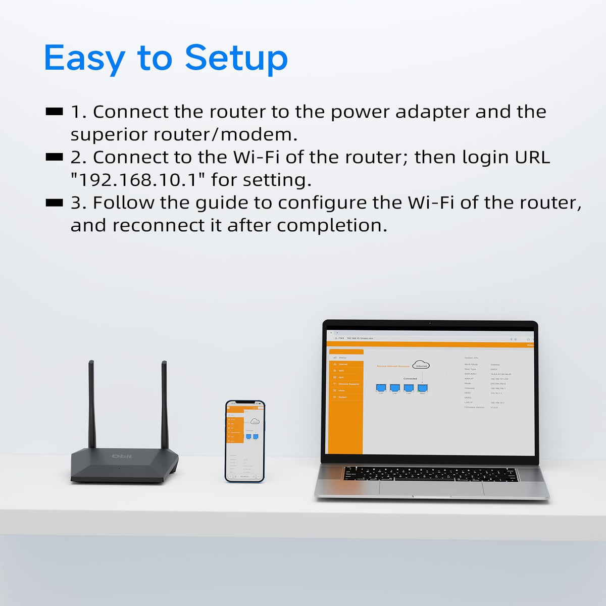 DBIT N300 modem not included reminder for standalone router usage.