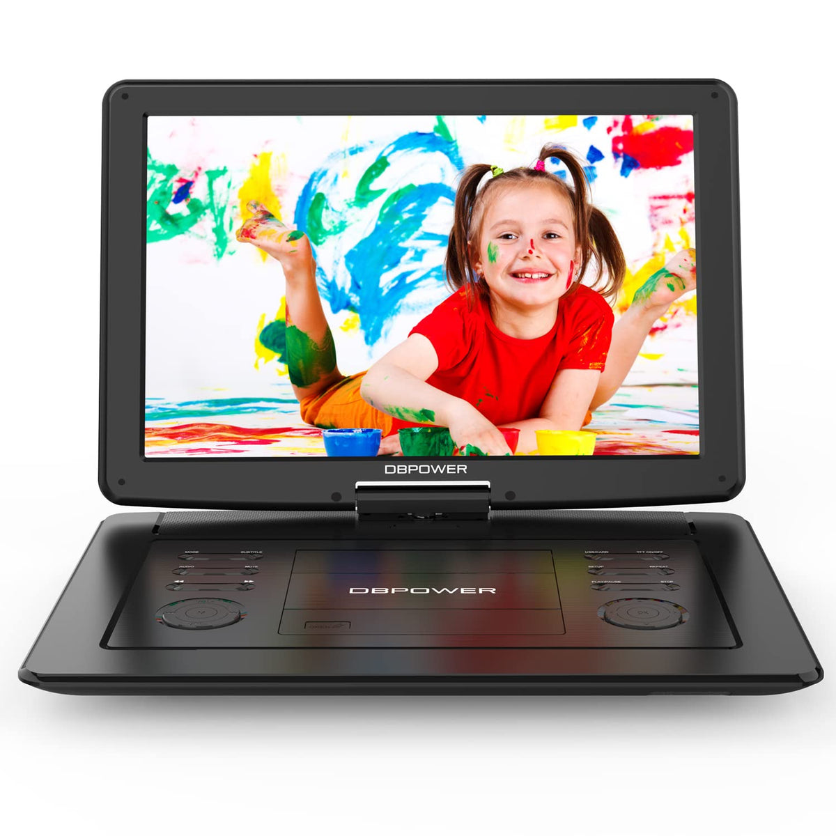 DBPOWER portable DVD screen delivering clear 15.6-inch HD viewing on the go