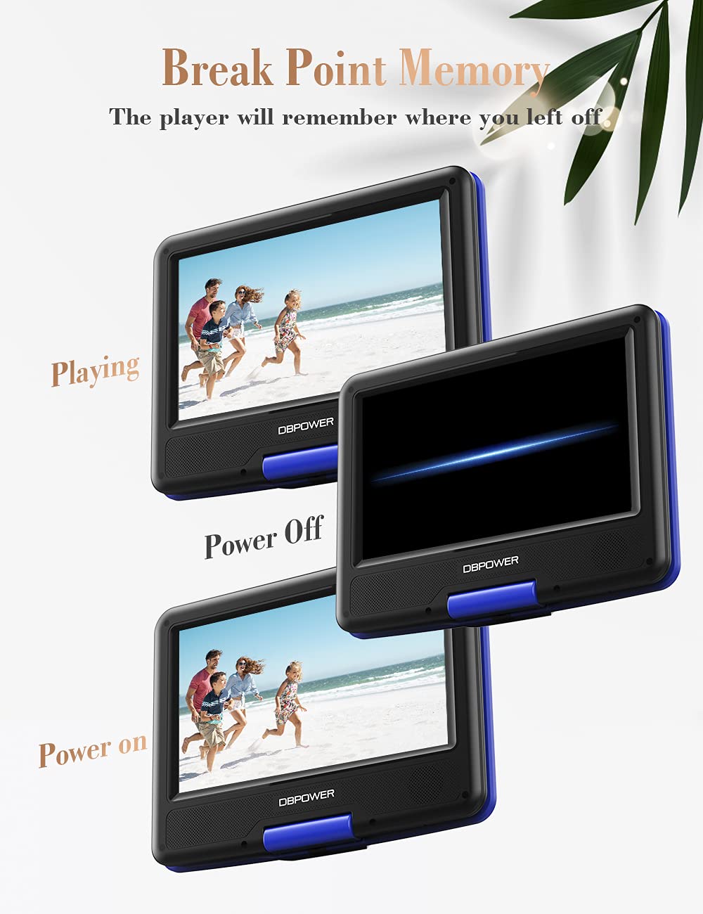 DBPOWER with included car charger and AC adapter illustrating versatile power options