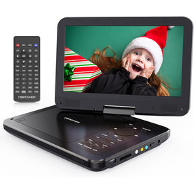 DBPOWER front view showing 10-inch screen and easy controls for portable entertainment