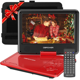 DBPOWER front view red showing controls and vivid screen for quick setup