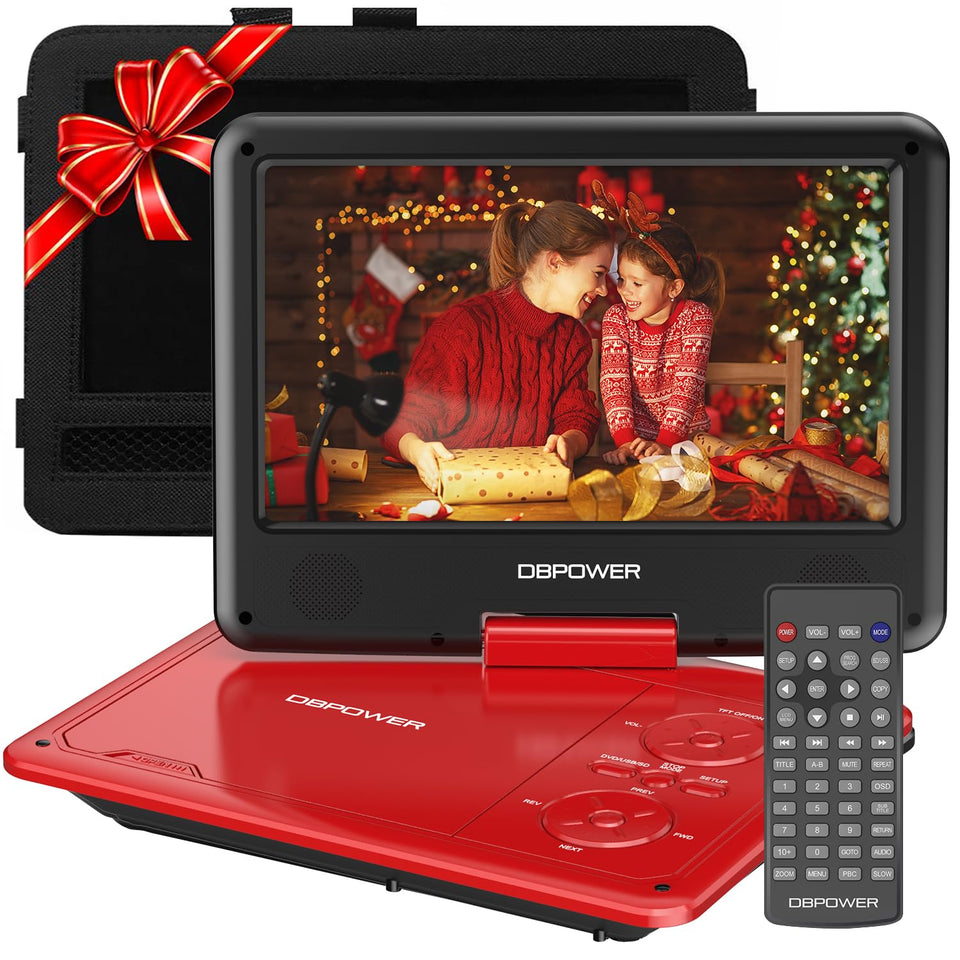 DBPOWER front view red showing controls and vivid screen for quick setup
