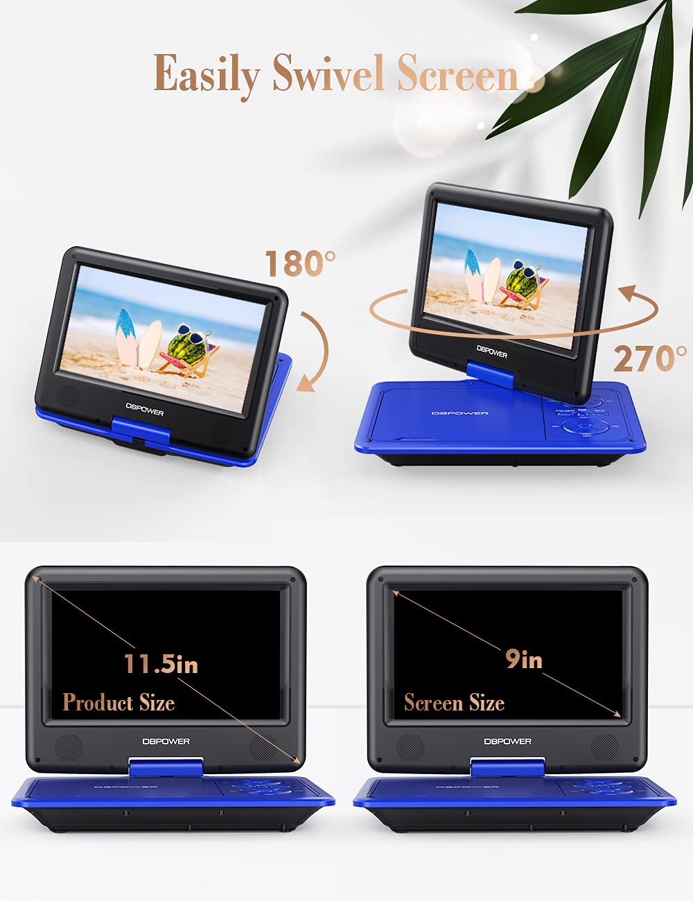 DBPOWER dual speaker and 3.5mm jack detail showing improved onboard sound and private listening
