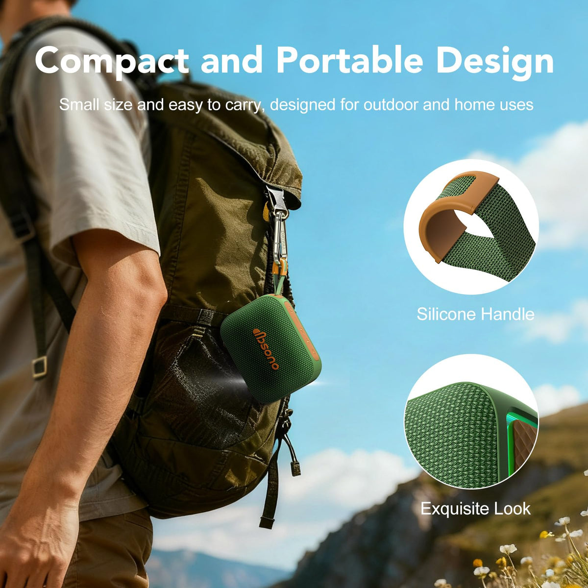 dbsono 24-hour playtime for all-day outdoor listening.