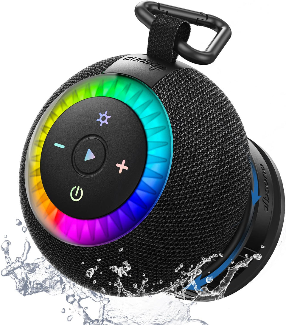 dbsono Bluetooth shower speaker with 360° surround sound for immersive listening