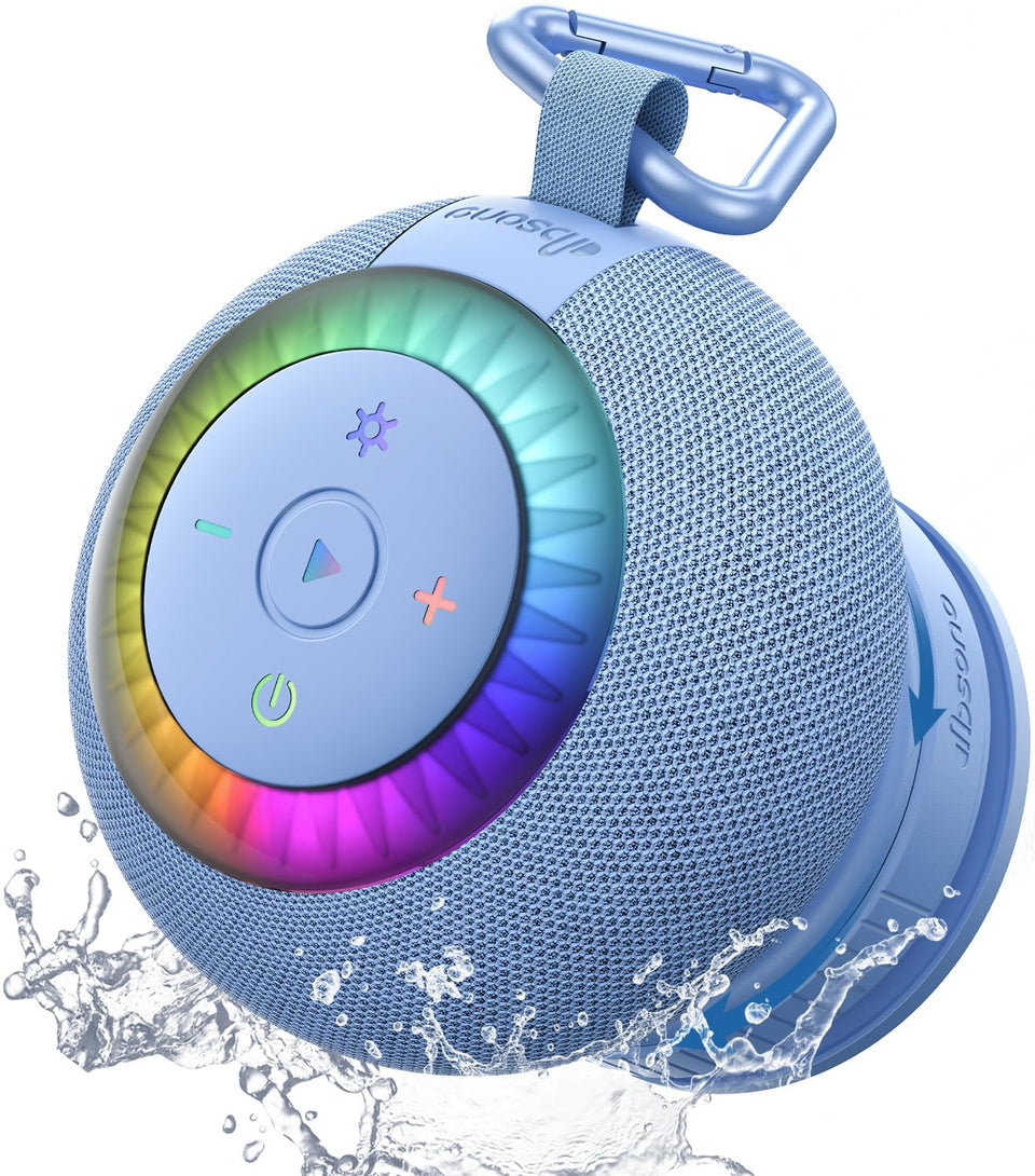 dbsono front view showing compact blue design and control buttons, clear user benefit