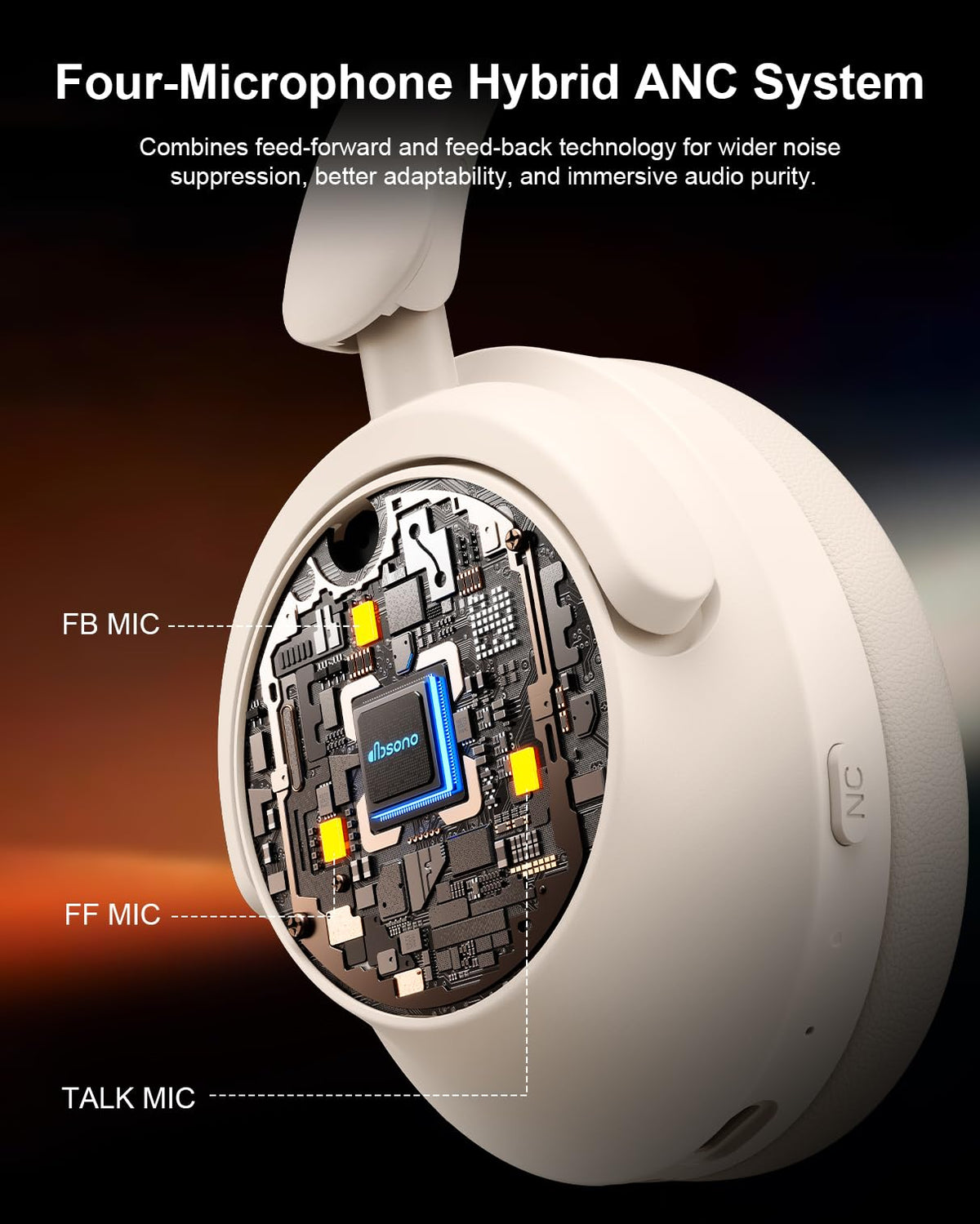 dbsono earcup cushion closeup highlighting soft protein-leather comfort