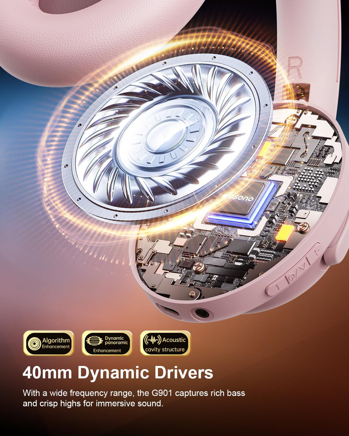 dbsono G901 headband adjustment detail showcasing secure, flexible fit