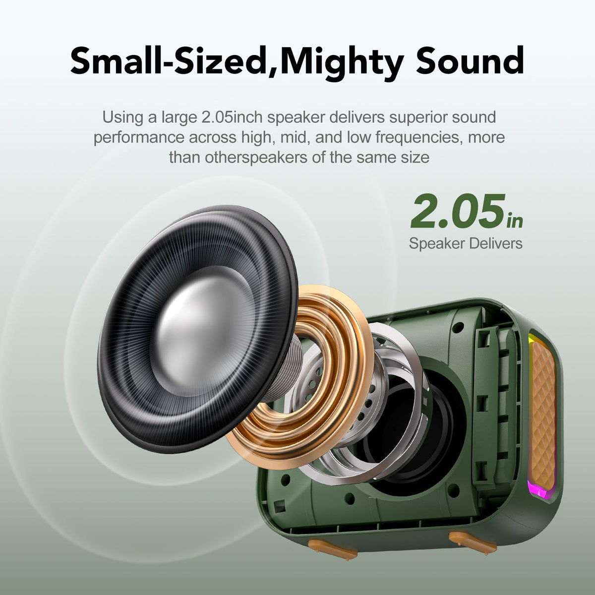 dbsono IPX5 waterproof design for reliable outdoor listening.