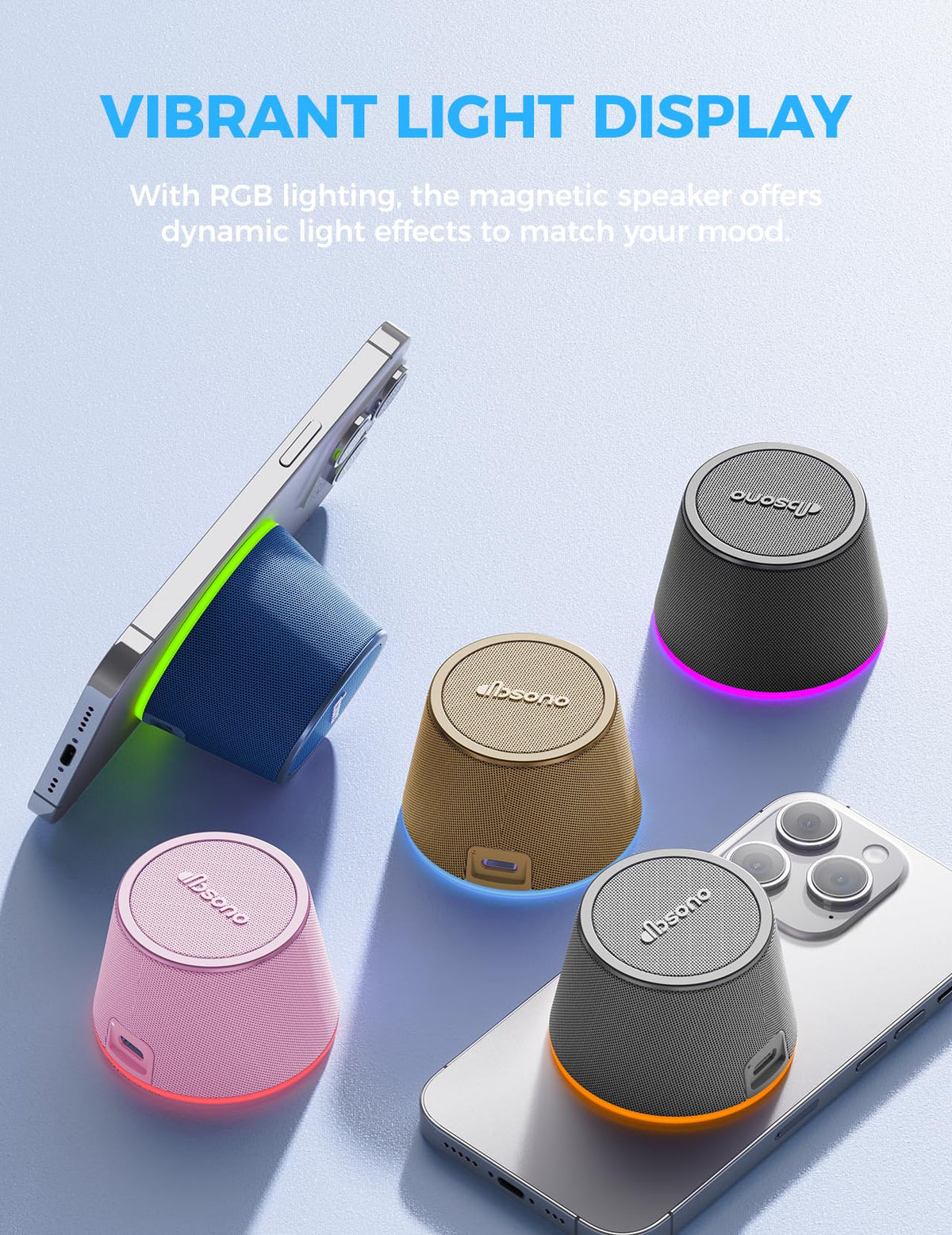 dbsono speaker highlights Bluetooth 5.3 auto-pair for quick connections.