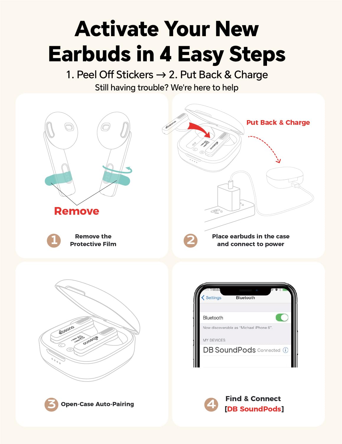 dbsono Soundpods instant pairing with Bluetooth 5.3 tech