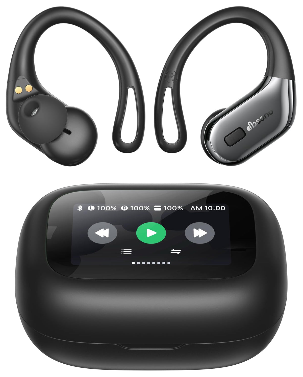 dbsono T804 earbuds in charging case for extended listening sessions