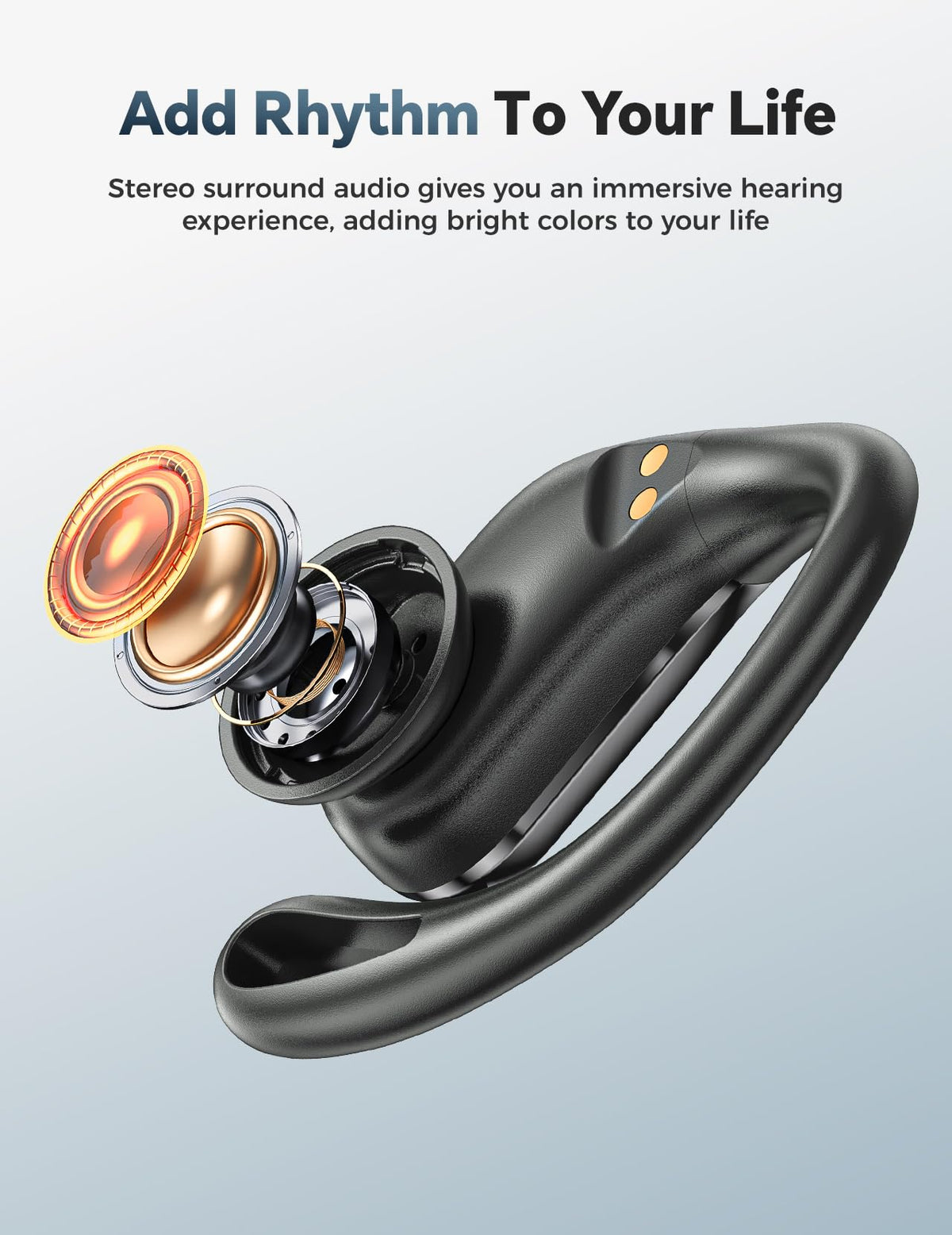 dbsono T804 secure-fit earbuds worn during workouts for stable music and calls