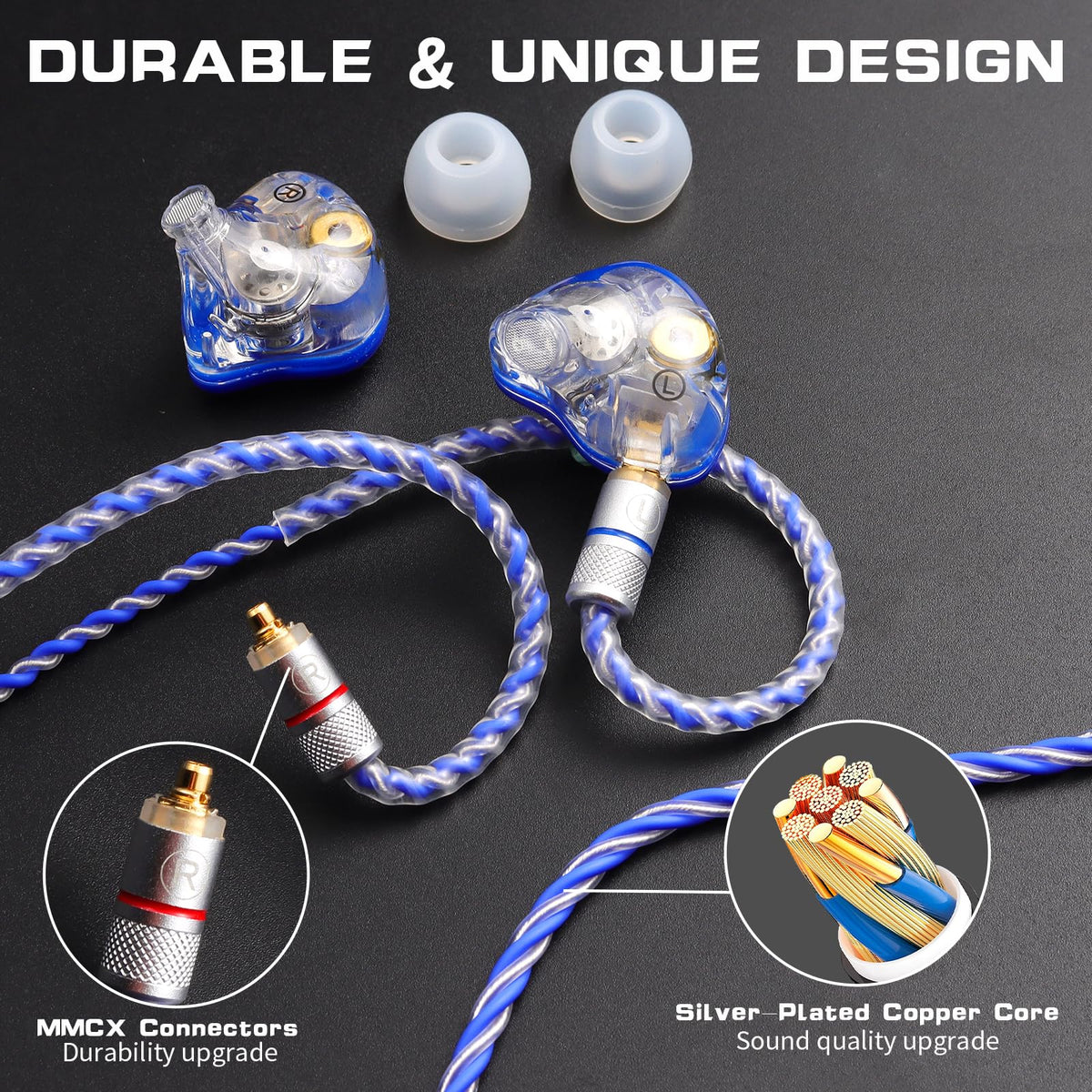 DCMEKA 4N silver-plated cable texture showing flexibility and tangle resistance
