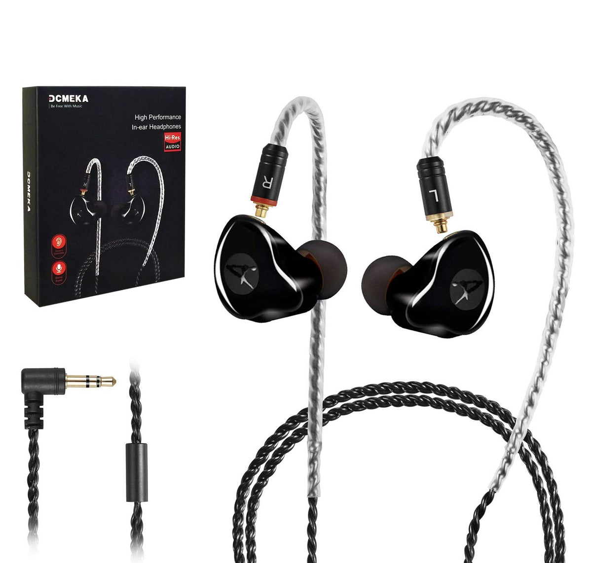 DCMEKA A09 dual-driver earphones offer balanced sound and detail.