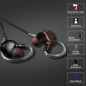 DCMEKA A09 dual-driver internals deliver balanced bass and crisp highs.