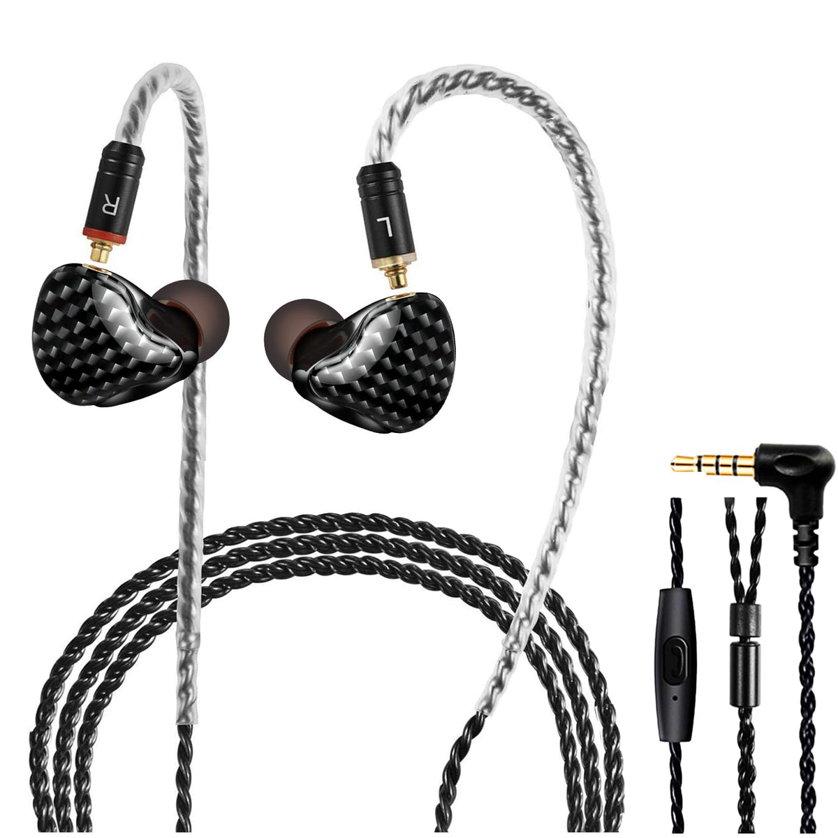 DCMEKA A09 front view shows carbon fiber shells and premium finish for pro looks