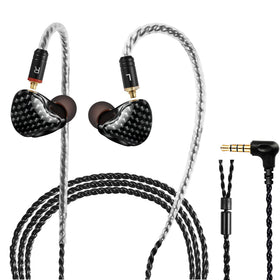 DCMEKA A09 in-ear monitor front view shows dual drivers for immersive sound.