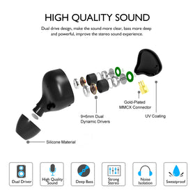 DCMEKA A09 worn in-ear on stage illustrating isolation and monitor use benefit