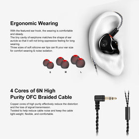 DCMEKA A09 memory-wire design keeps ears secure during wear.