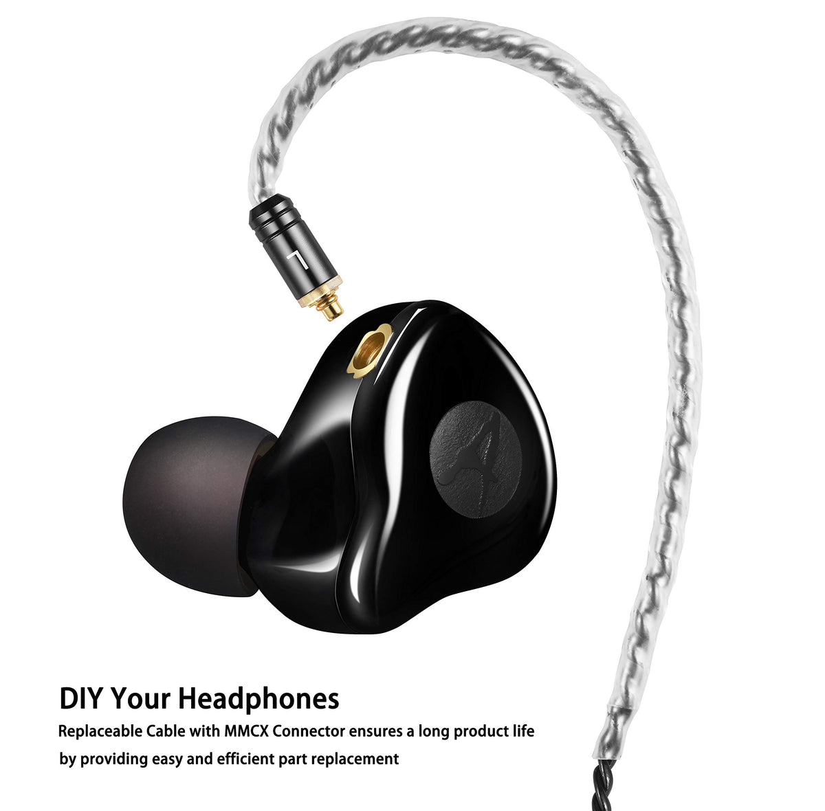 DCMEKA A09 memory-wire earhook provides all-day secure comfort