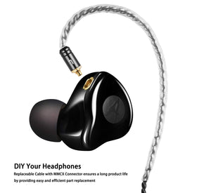 DCMEKA A09 memory-wire earhook provides all-day secure comfort